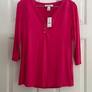 WHBM hot pink V-neck shirt